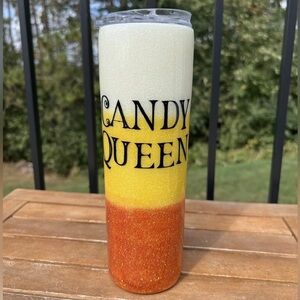 Halloween Fall Tumbler Skinny Drink 30 Oz. Handmade Glitter Candy Queen No Straw